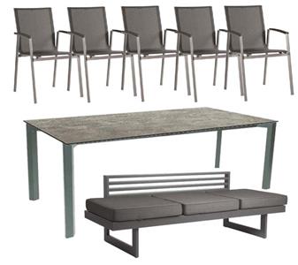 252990S gartensitzgarnitur Penta Tisch 220 x 100 Silverstar Stapelsessel und bank Holly.jpg
